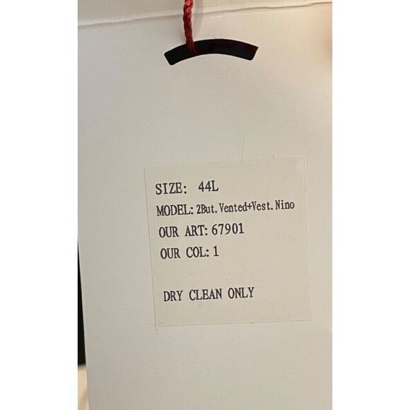 NWT Carlos Lusso Men's 44L 2pc Pants (38W) Suit Jacket Black Formal Career Prom - Picture 8 of 13